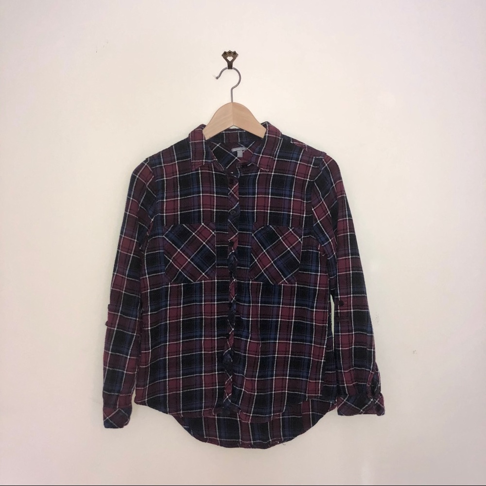 Maroon and blue Charlotte Russe button down